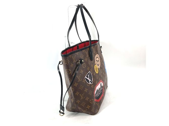 Borsa tote Neverfull MM My Monogram World Tour di Louis Vuitton Marrone Nero - Ansicht 3