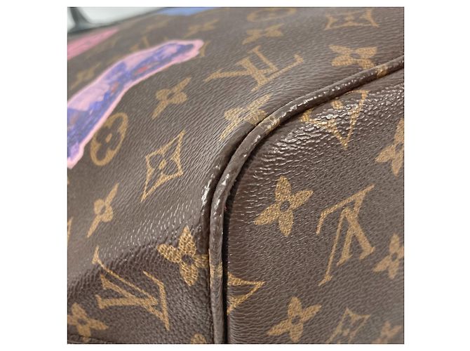 Borsa tote Neverfull MM My Monogram World Tour di Louis Vuitton Marrone Nero - Ansicht 7