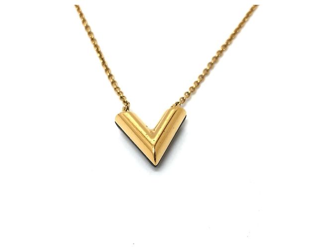 Collar Péndulo Esencial V Circle LV de Louis Vuitton Negro Dorado - vista 2