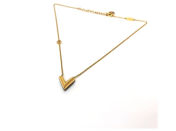 Collar Péndulo Esencial V Circle LV de Louis Vuitton Negro Dorado - vista 4
