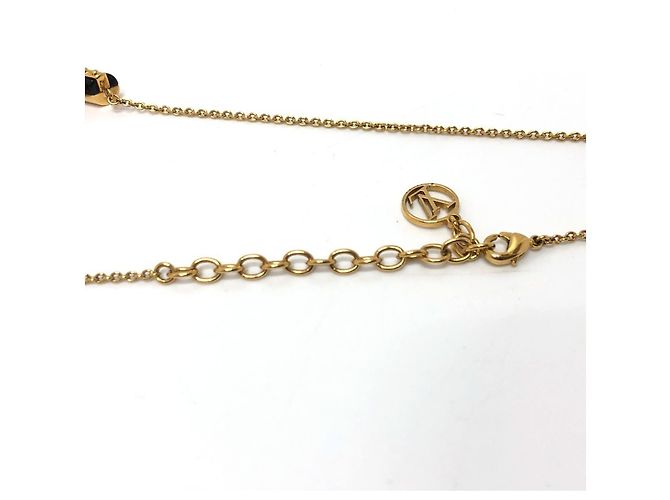Collar Péndulo Esencial V Circle LV de Louis Vuitton Negro Dorado - vista 9
