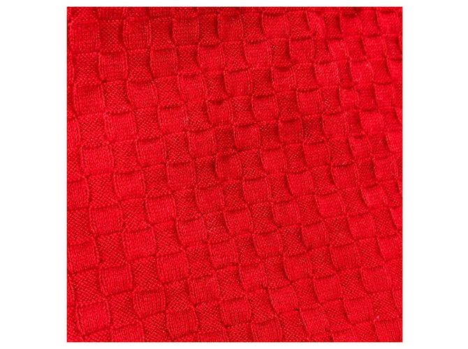 Stola in cotone/cashmere rosso Louis Vuitton - vista 11