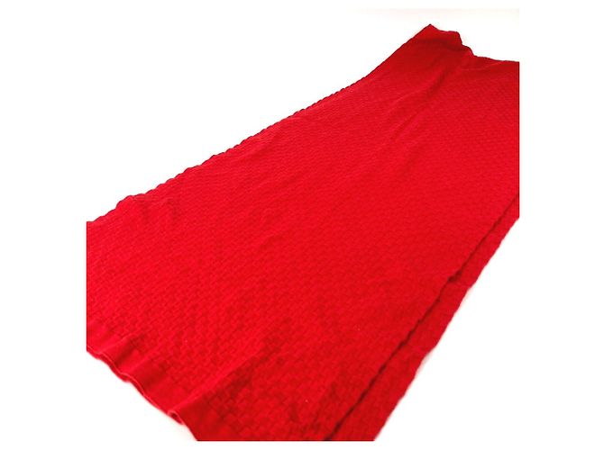 Stola in cotone/cashmere rosso Louis Vuitton - vista 3