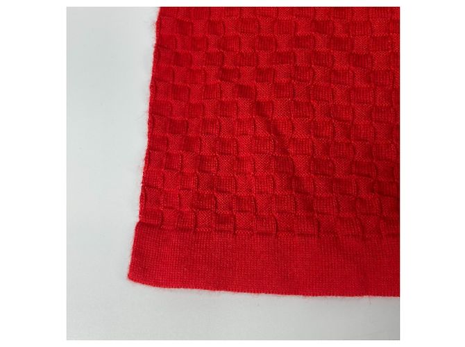 Stola in cotone/cashmere rosso Louis Vuitton - vista 7