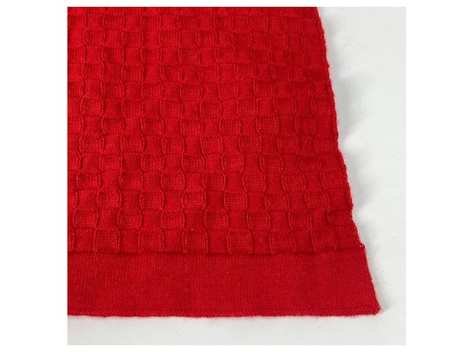 Stola in cotone/cashmere rosso Louis Vuitton - vista 8