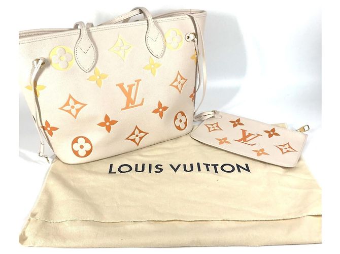 Borsa a Spalla Neverfull MM in Monogram Empreinte Louis Vuitton Beige - vista 15