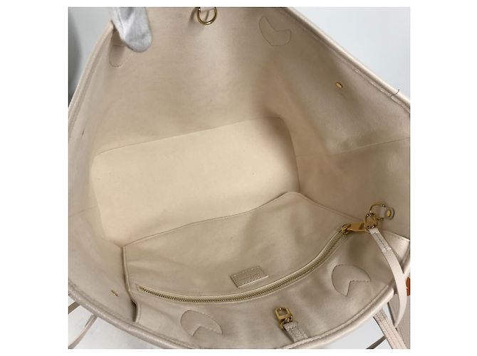 Borsa a Spalla Neverfull MM in Monogram Empreinte Louis Vuitton Beige - vista 9