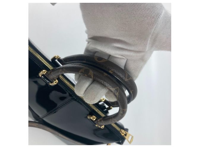 Borsa 2 in 1 Miroir Vernis Louis Vuitton Marrone Nero Monogramma - vista 6