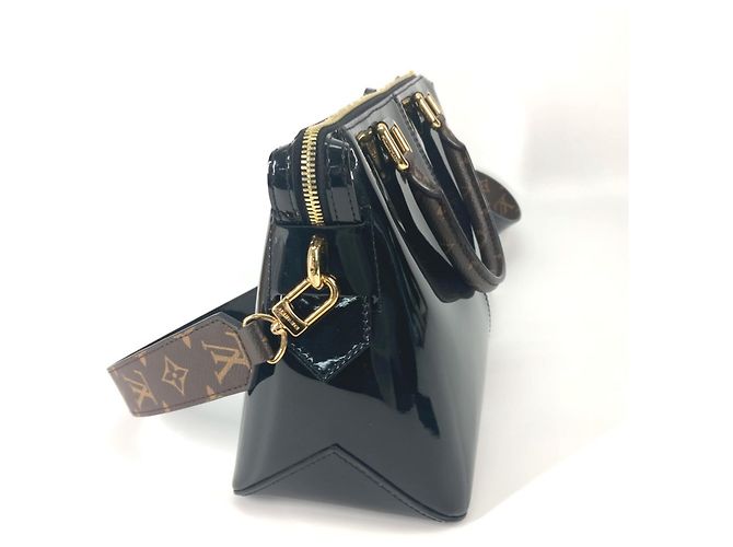 Borsa 2 in 1 Miroir Vernis Louis Vuitton Marrone Nero Monogramma - vista 9