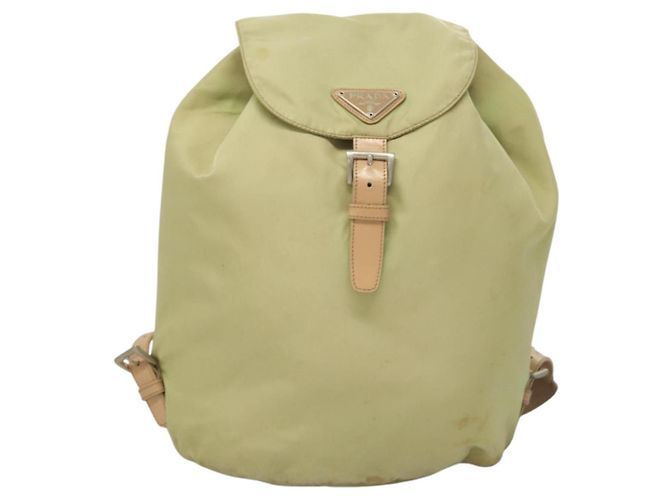PRADA Backpack Nylon Beige Silver Auth bs28213 Silvery - view 13