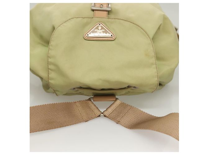 PRADA Backpack Nylon Beige Silver Auth bs28213 Silvery - view 7