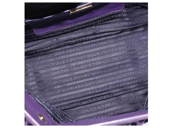 PRADA Bolso de Mano Nylon 2en1 Púrpura Dorado Auth 137460 - vista 10