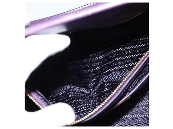 PRADA Bolso de Mano Nylon 2en1 Púrpura Dorado Auth 137460 - vista 24