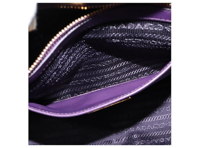 PRADA Bolso de Mano Nylon 2en1 Púrpura Dorado Auth 137460 - vista 25