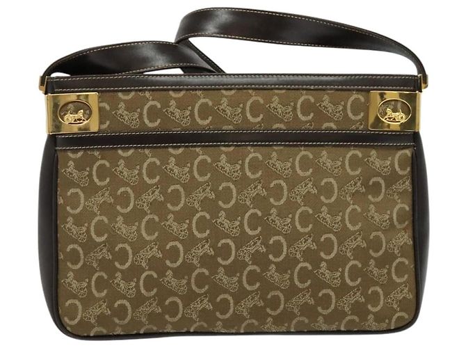 Céline Borsa a Spalla Celine C Sulky in Tela Beige Oro Auth 136204 D'oro - vista 13