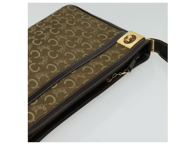Céline Borsa a Spalla Celine C Sulky in Tela Beige Oro Auth 136204 D'oro - vista 6