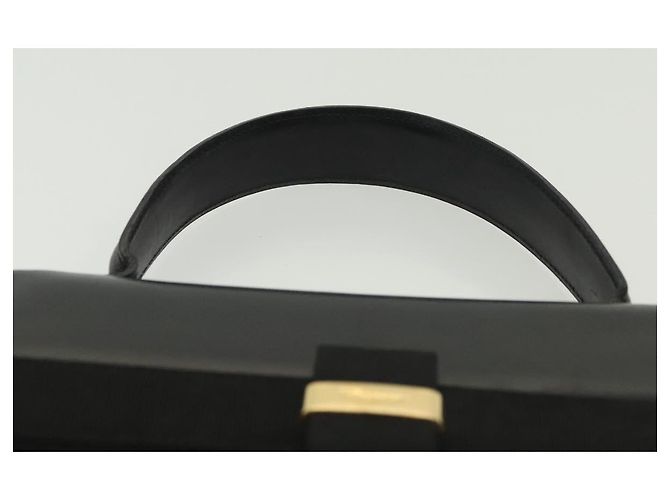 Borsa a mano Vala in pelle nera e oro Salvatore Ferragamo Auth BA4594 Nero D'oro - vista 14
