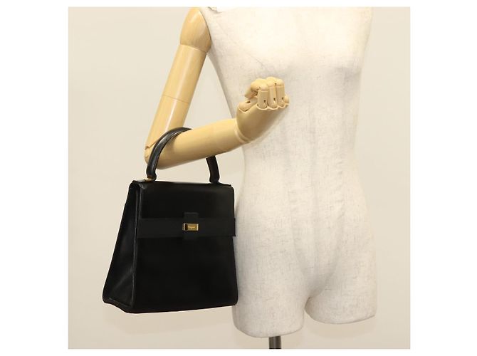 Borsa a mano Vala in pelle nera e oro Salvatore Ferragamo Auth BA4594 Nero D'oro - vista 21