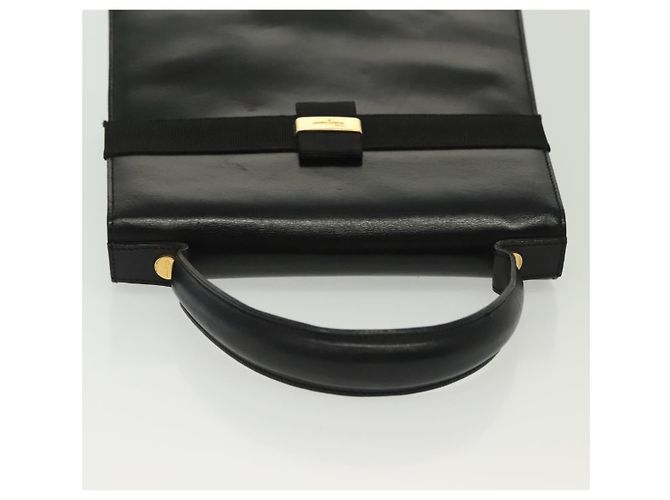 Borsa a mano Vala in pelle nera e oro Salvatore Ferragamo Auth BA4594 Nero D'oro - vista 6