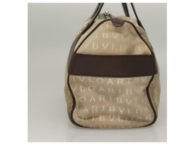 Bulgari Borsa a mano BVLGARI Logo Mania in tela beige e oro Auth bs28543 D'oro - vista 4