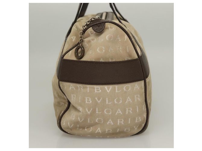 Bulgari Borsa a mano BVLGARI Logo Mania in tela beige e oro Auth bs28543 D'oro - vista 5