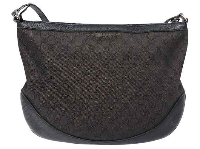 Borsa a Spalla GG Canvas Gucci Nera Argento 272380 Auth sw1237 Nero - vista 2