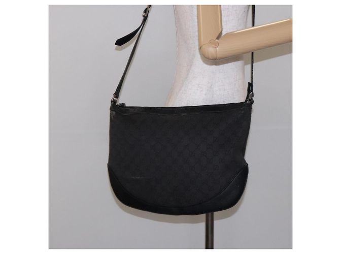 Borsa a Spalla GG Canvas Gucci Nera Argento 272380 Auth sw1237 Nero - vista 23