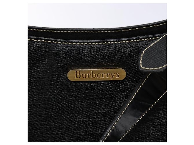 Autre Marque Borsa a Spalla Burberrys in Pelle Nera e Oro Auth BA4394 Nero D'oro - vista 10