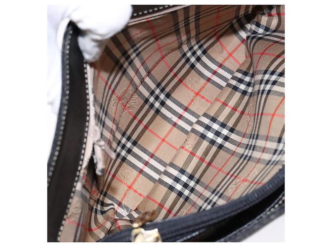 Autre Marque Borsa a Spalla Burberrys in Pelle Nera e Oro Auth BA4394 Nero D'oro - vista 11