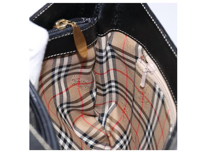 Autre Marque Borsa a Spalla Burberrys in Pelle Nera e Oro Auth BA4394 Nero D'oro - vista 18
