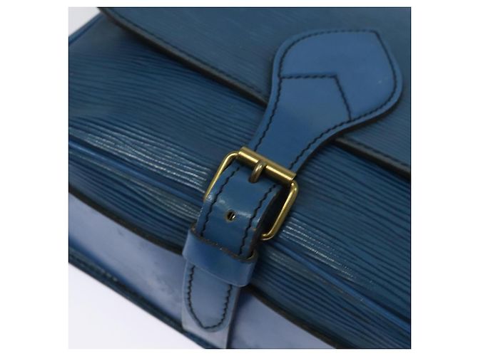 LOUIS VUITTON Bolso de Hombro Cartouchiere MM Epi Azul M52245 LV Auth 136712 - vista 10