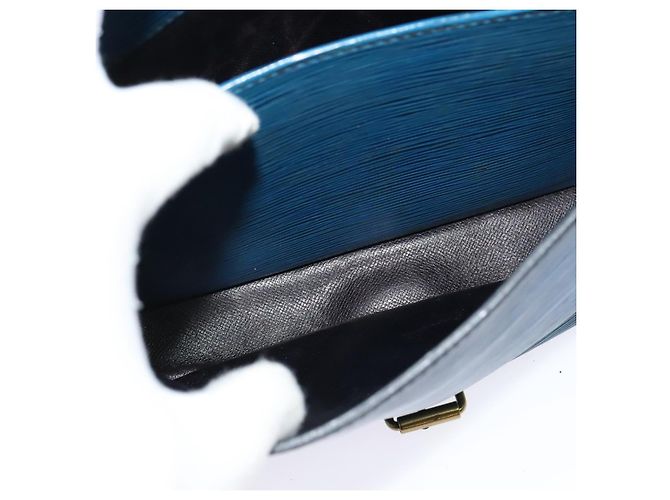LOUIS VUITTON Bolso de Hombro Cartouchiere MM Epi Azul M52245 LV Auth 136712 - vista 11
