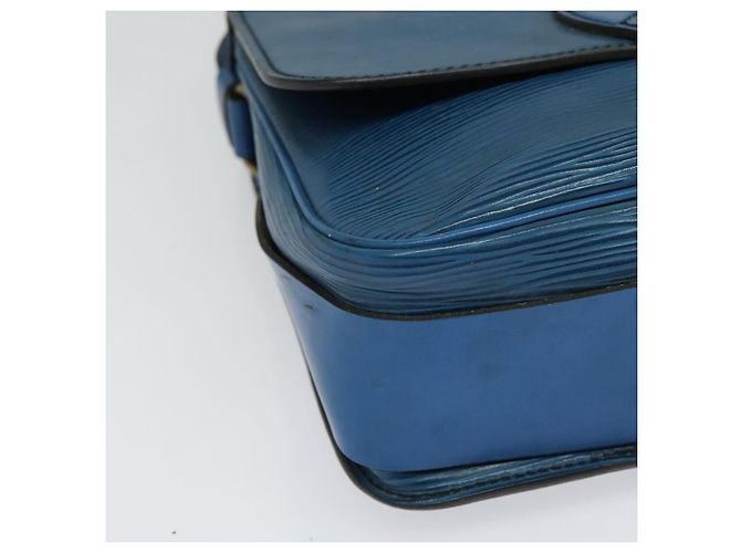 LOUIS VUITTON Bolso de Hombro Cartouchiere MM Epi Azul M52245 LV Auth 136712 - vista 14