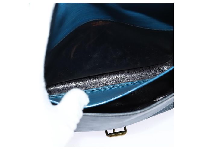 LOUIS VUITTON Bolso de Hombro Cartouchiere MM Epi Azul M52245 LV Auth 136712 - vista 19