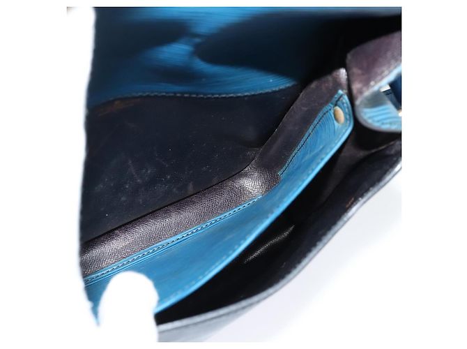 LOUIS VUITTON Bolso de Hombro Cartouchiere MM Epi Azul M52245 LV Auth 136712 - vista 20
