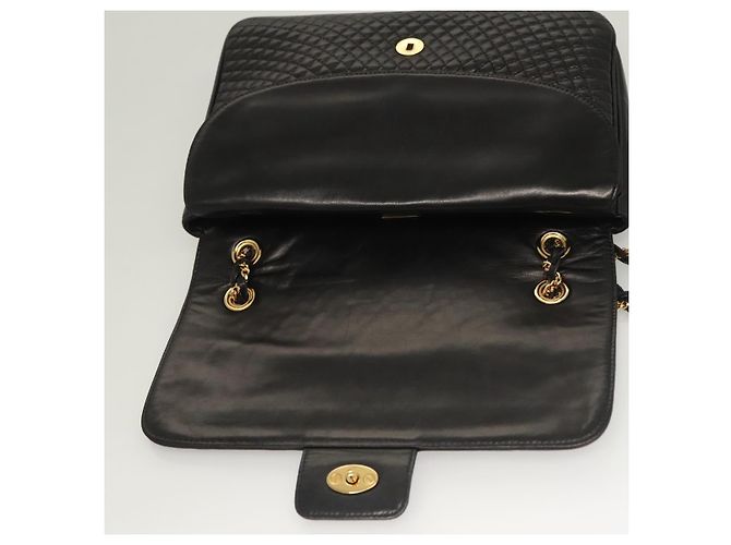 BALLY Borsa a Spalla in Pelle Trapuntata con Catena Nera Oro Auth BA4443 Nero D'oro - vista 10