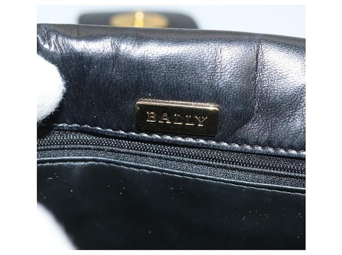 BALLY Borsa a Spalla in Pelle Trapuntata con Catena Nera Oro Auth BA4443 Nero D'oro - vista 11