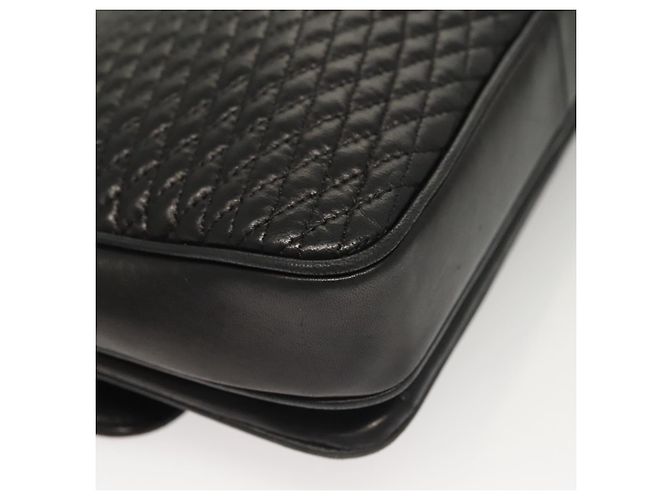 BALLY Borsa a Spalla in Pelle Trapuntata con Catena Nera Oro Auth BA4443 Nero D'oro - vista 15