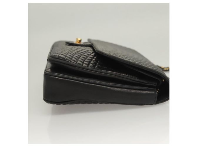 BALLY Borsa a Spalla in Pelle Trapuntata con Catena Nera Oro Auth BA4443 Nero D'oro - vista 3