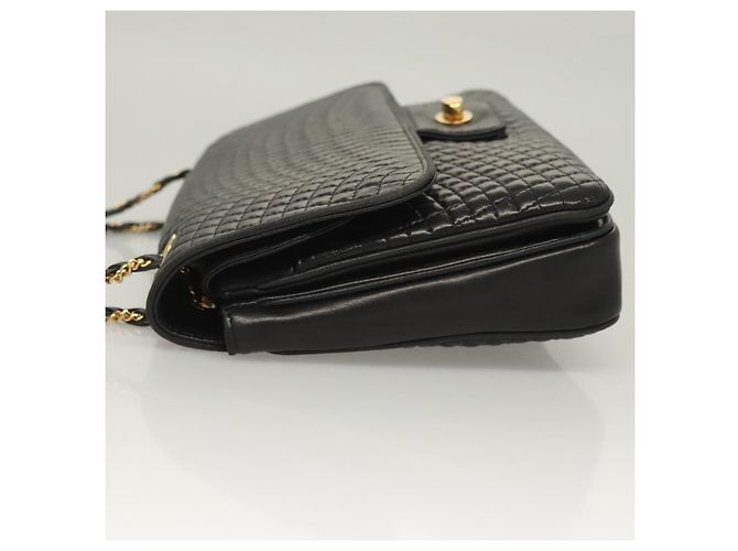 BALLY Borsa a Spalla in Pelle Trapuntata con Catena Nera Oro Auth BA4443 Nero D'oro - vista 4