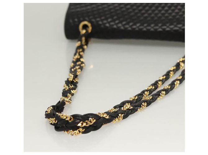 BALLY Borsa a Spalla in Pelle Trapuntata con Catena Nera Oro Auth BA4443 Nero D'oro - vista 7
