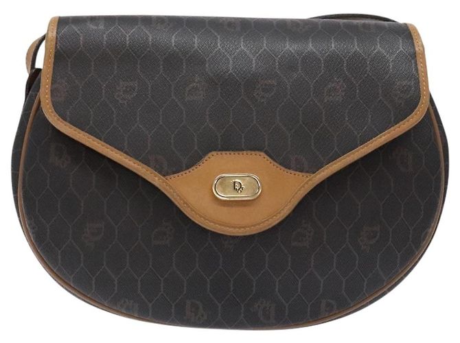 Borsa a Spalla in Tela Honeycomb PVC Nera e Dorata Auth BA4382 Christian Dior Nero D'oro - vista 13