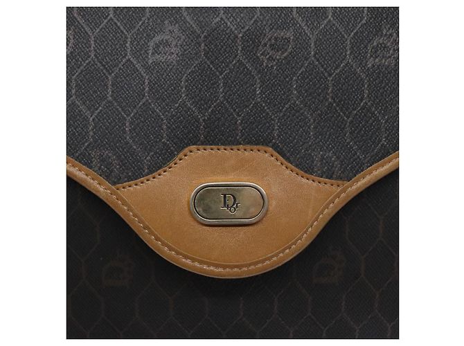 Borsa a Spalla in Tela Honeycomb PVC Nera e Dorata Auth BA4382 Christian Dior Nero D'oro - vista 17