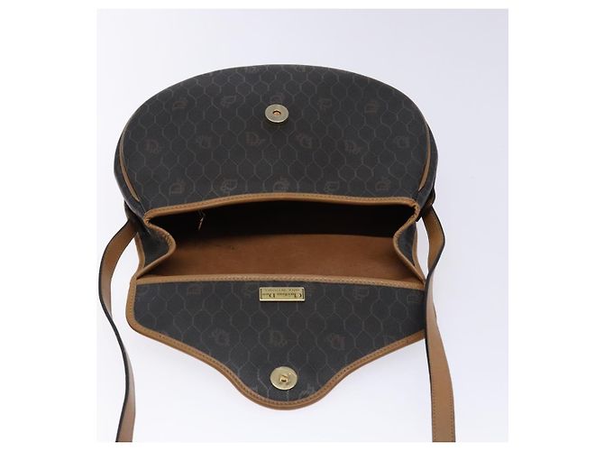 Borsa a Spalla in Tela Honeycomb PVC Nera e Dorata Auth BA4382 Christian Dior Nero D'oro - vista 18