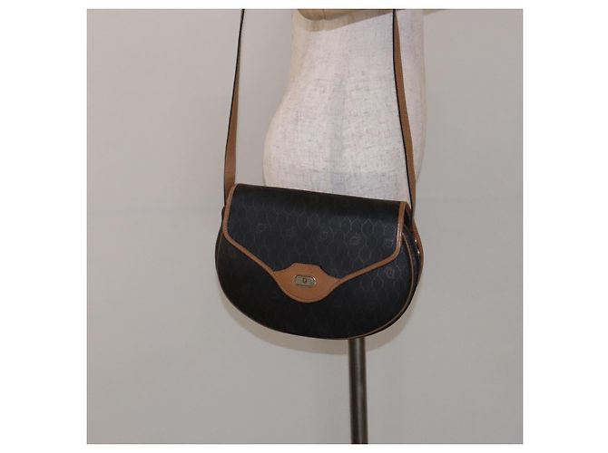 Borsa a Spalla in Tela Honeycomb PVC Nera e Dorata Auth BA4382 Christian Dior Nero D'oro - vista 23