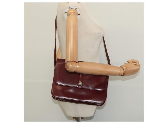 Givenchy Borsa a Spalla in Pelle Bordeaux Auth bs28548 Bordò - vista 22