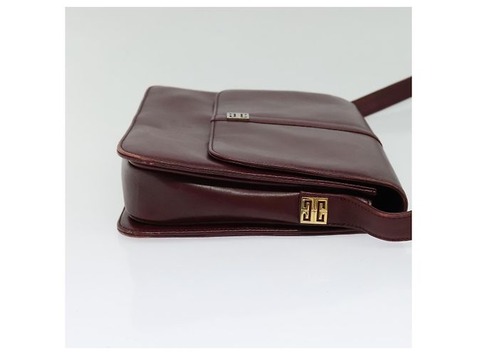 Givenchy Borsa a Spalla in Pelle Bordeaux Auth bs28548 Bordò - vista 4