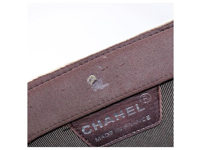 CHANEL Handtasche aus Nylon braun silber CC Auth bs28458 - Ansicht 10