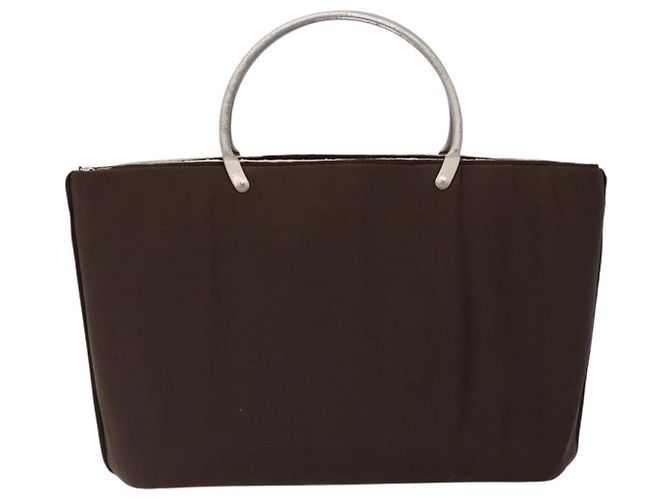 CHANEL Handtasche aus Nylon braun silber CC Auth bs28458 - Ansicht 13