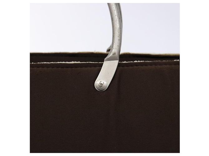 CHANEL Handtasche aus Nylon braun silber CC Auth bs28458 - Ansicht 18